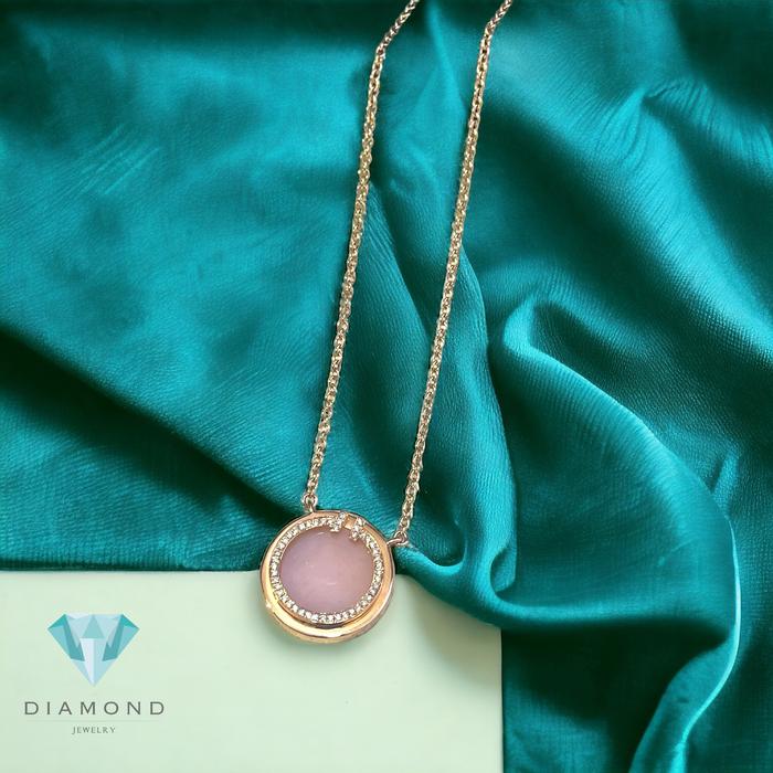 Pink opal round T bracelet diamond 18k -Diamond Jewelry