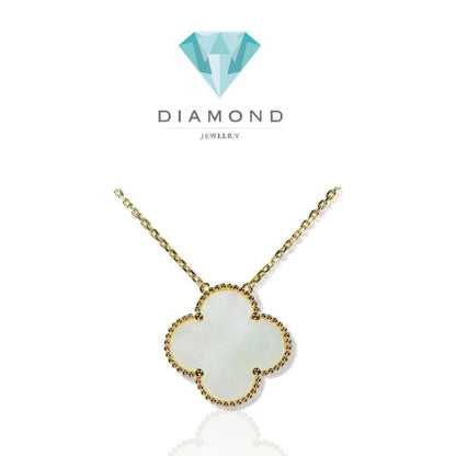 Mop clover vc large necklace 18k rose gold-Diamond Jewelry