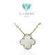 Mop clover vc large necklace 18k rose gold-Diamond Jewelry