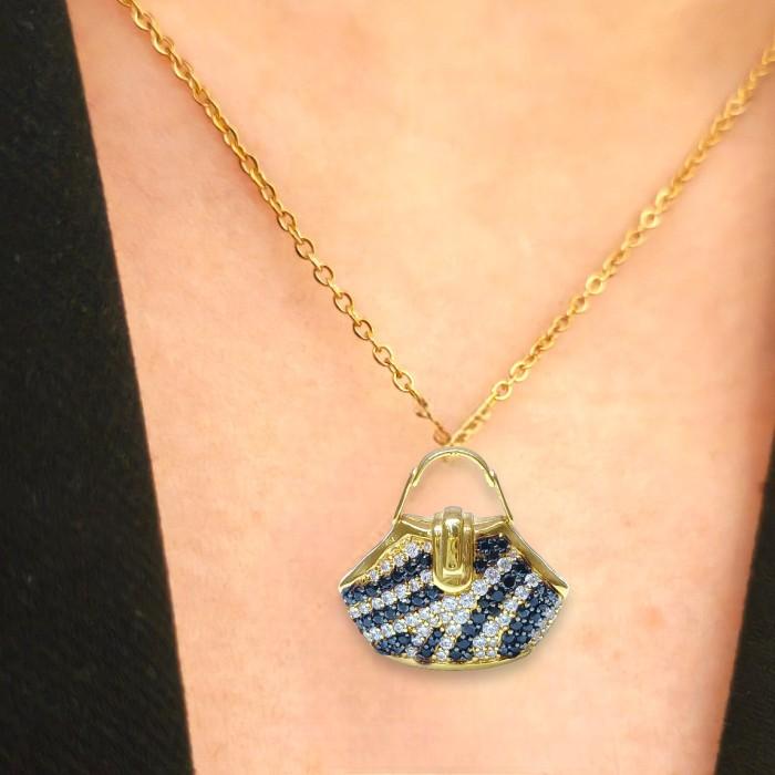 Rosato Bag Pendant 18K Gold -Diamond Jewelry-174LMSWP9-HT