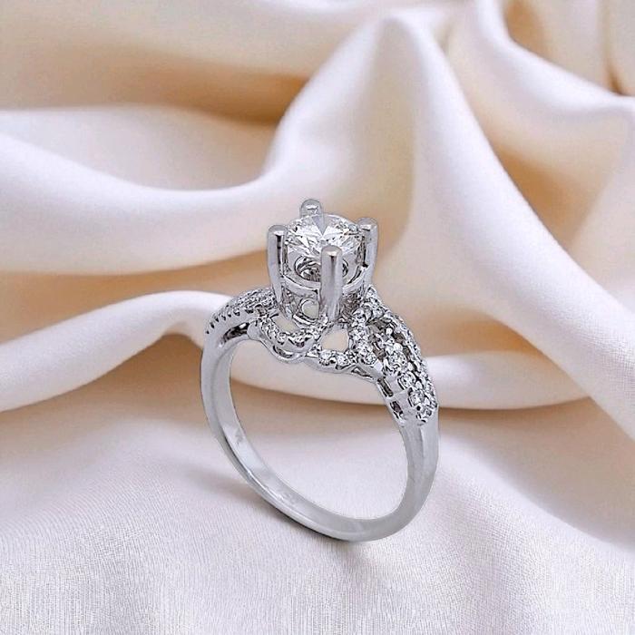 Sterling Diamond Ring 18K / Diamond Jewelry 360CB1875ESLS-HT