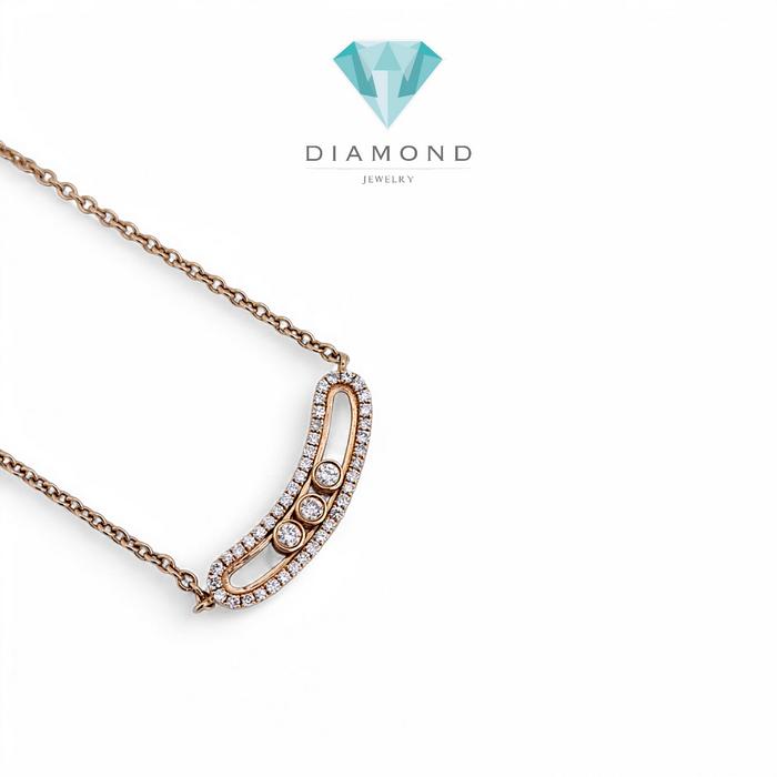 Diamond necklace movable sliding messika movable roundsmile 18k-Diamond Jewelry-18KB612LSWP