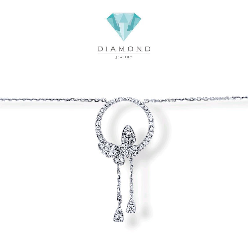 Butterfly Diamond Necklace 18K / Kalung Kupu-kupu Berlian 18K / Diamond Jewelry - 146KBD115000AB