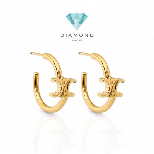 Anting Hoop C triomphe 18K-Diamond Jewelry