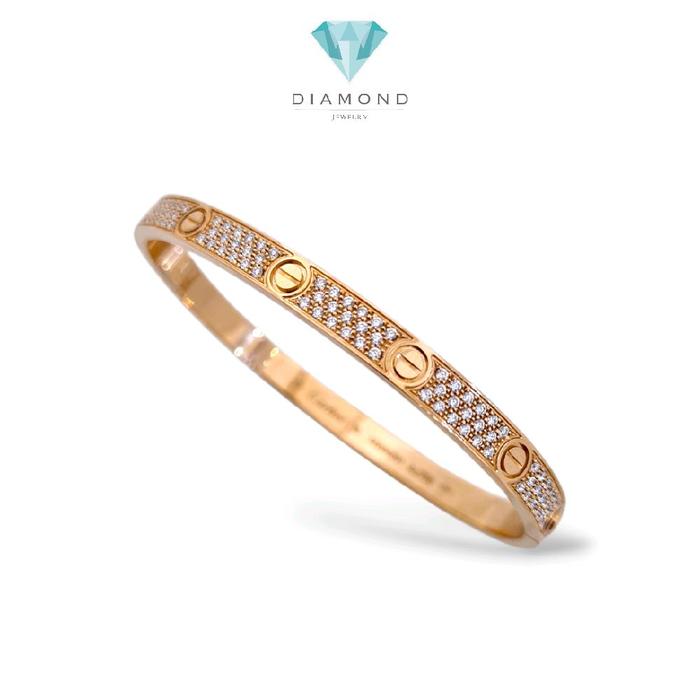 Diamond Studded Love Bracelet 18K / Diamond Jewelry / GBD361000AB