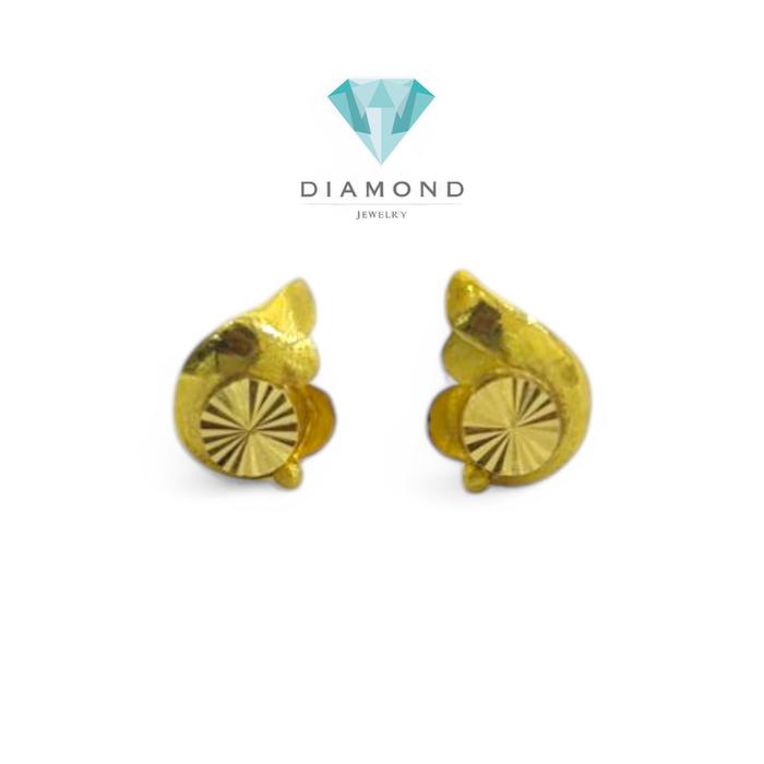Anting Mas Tusuk Model Keong 23K-Diamond Jewelry