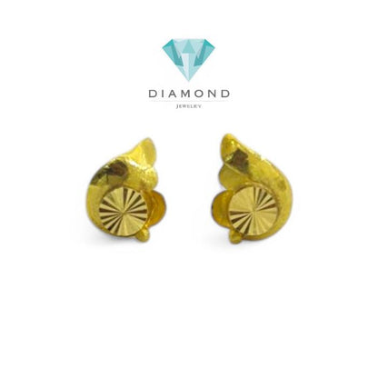Anting Mas Tusuk Model Keong 23K-Diamond Jewelry