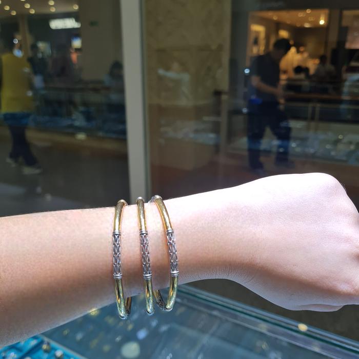 Gelang Emas Keroncong 2 Warna 22K-Diamond Jewelry-400GMSLS-HT