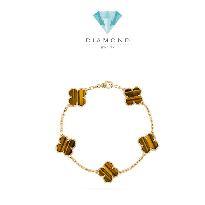 Tiger eye clover bracelet alhambra vintage vc 18k Gold-Diamond Jewelry