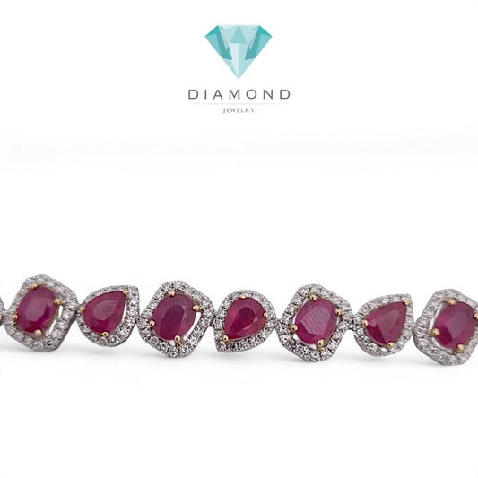 Tennis Ruby Diamond Ring 18K / Diamond Jewelry