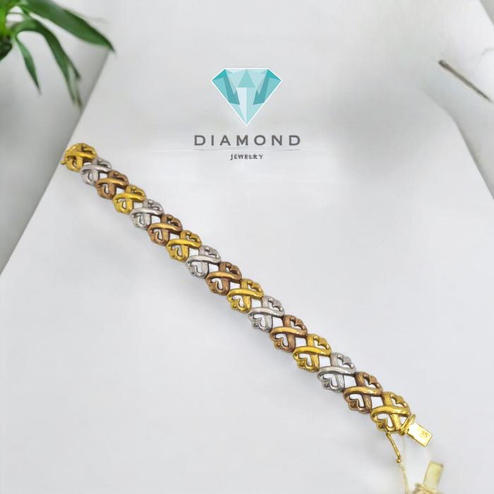 Gelang Emas Three Color Ribbon Pita 23K-Diamond Jewelry-78GMS29WP-HT