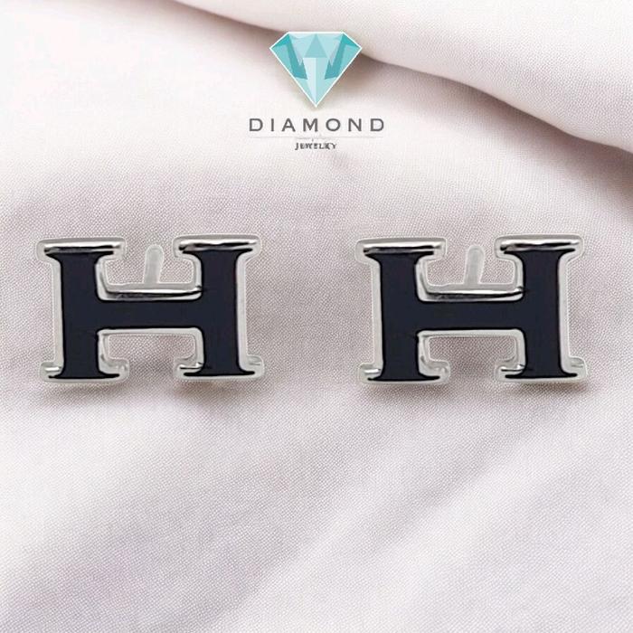 Anting Mas Model H Hitam 18K-Diamond Jewelry-333AMSLS1