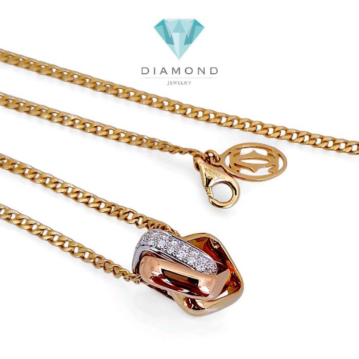 Trinity Cushion Diamond Necklace 18K / Kalung Trinity Cushion Berlian 18K / Diamond Jewelry 109KBD168000AB-HT