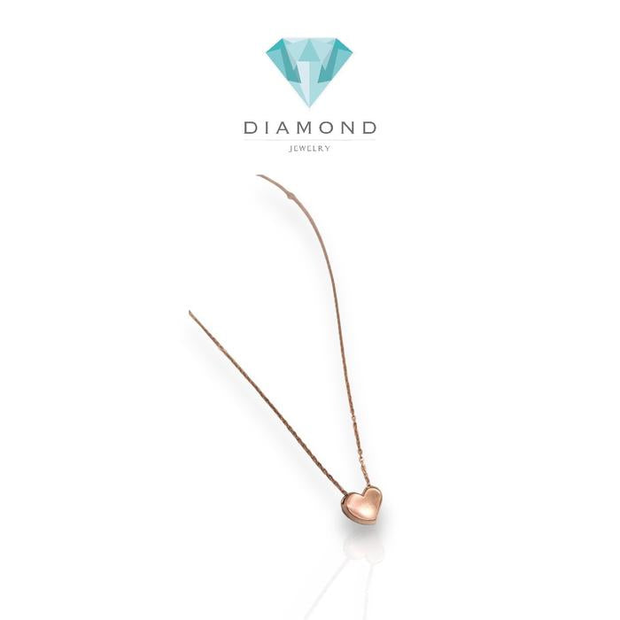 Heart gold necklace 18k/kalung emas hati rose gold/kalung emas putri-Diamond Jewelry