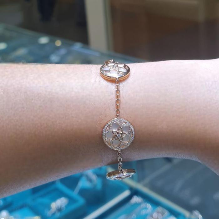 Flower MOP Diamond Bracelet 18K / Diamond Jewelry-99GBD179300AB-HT