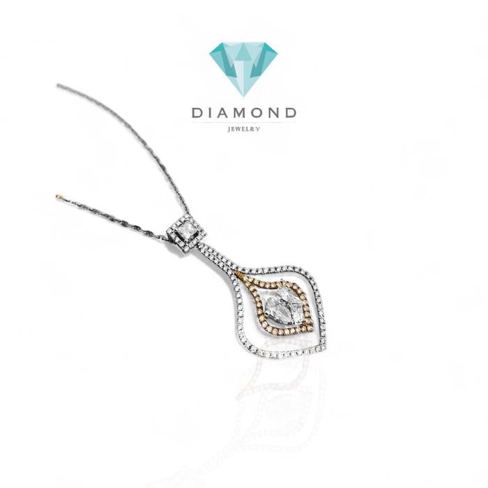 Diamond duo Heart pendant/ kalung berlian dup heart 18k-Diamond Jewelry