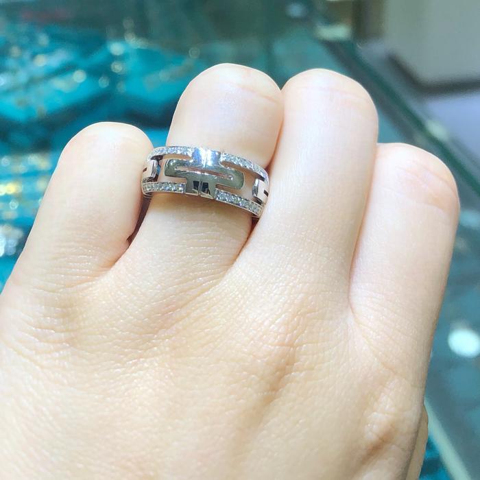 Parentesi diamond ring bv/cincin berlian parentesi 18k-Diamond jewelry