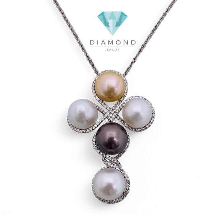 Liontin Pearl cross Diamond 18K / Diamond Jewelry