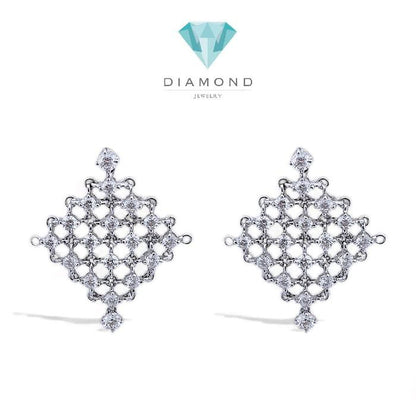 Mesh Diamond Earring 18K / Diamond Jewelry 17ABGT30690WP-HT