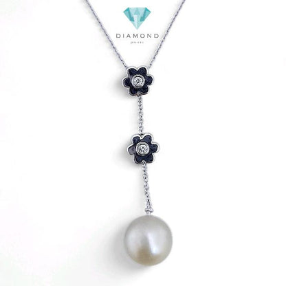 Liontin Flower Pearl Diamond 18K / Diamond Jewelry 4LMGT200WP-HT