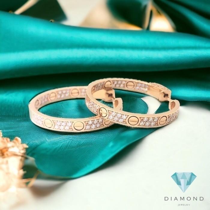 Love pave diamond earring 18k crt-Diamond Jewelry