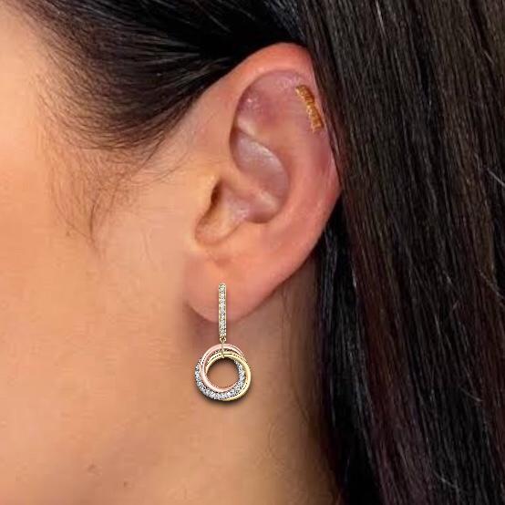 Trinity diamond earring 18K crt/anting berlian trinity-Diamond jewelry