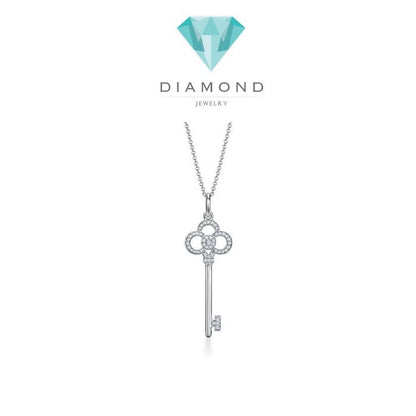 Key Pendant with Diamond and white hold 18 K Diamond Jewelry