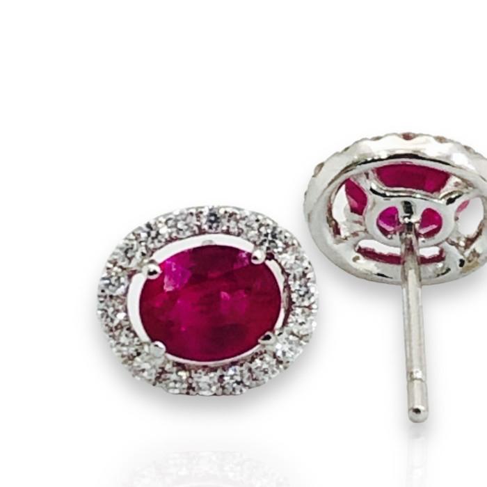 Rubby diamond earring solitaire 18k-Diamond Jewelry