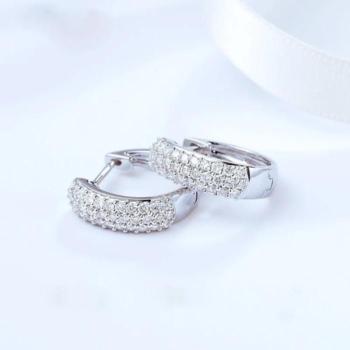 Diamond earring Anting Pave Berlian hoop klip white gold 18K Diamond Jewelry