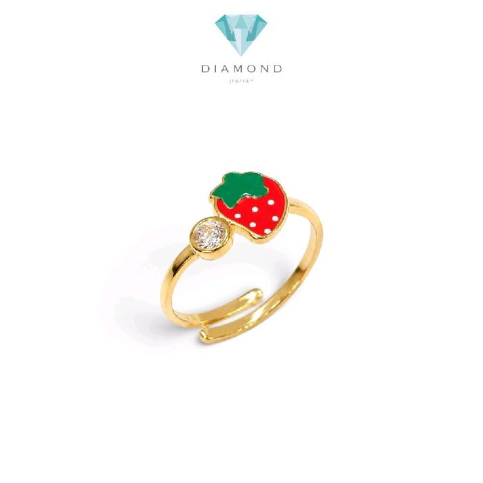 Strawberry Gold Kids Ring 16 K / Cincin Emas Strawberry anak 16K / Diamond jewelry / 447CMS058LS