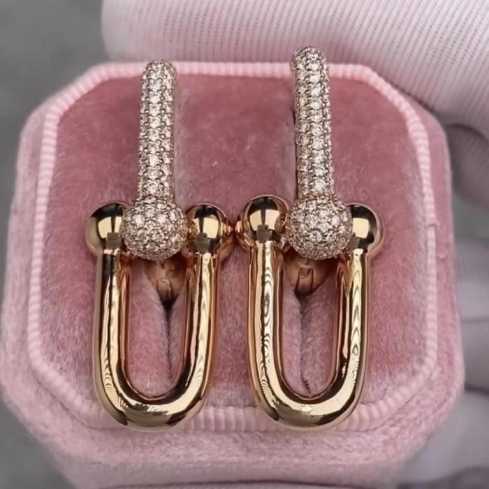 Hardware Earring T Diamond 18K Gold Diamond Jewelry