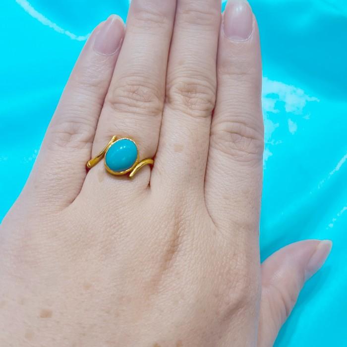 Turqoise 23K Gold Ring Diamond Jewelry