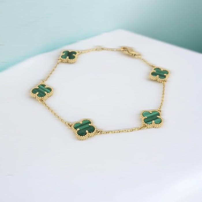 Sweet green malachite clover 18k-Diamond Jewelry