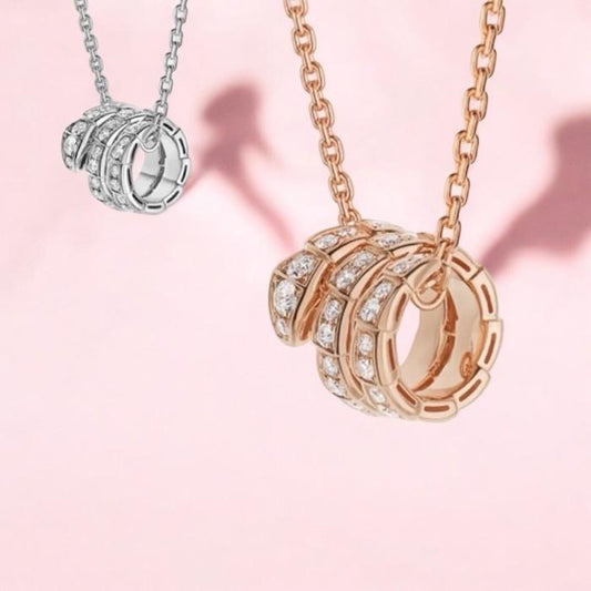 Snake ulo diamond pendant 18k/kalung ular berlian-Diamond Jewelry