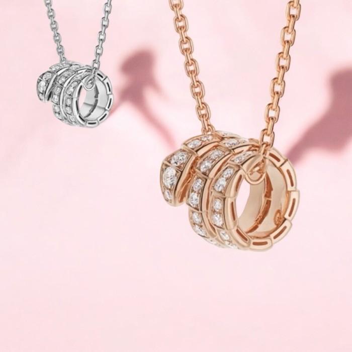 Snake ulo diamond pendant 18k/kalung ular berlian-Diamond Jewelry