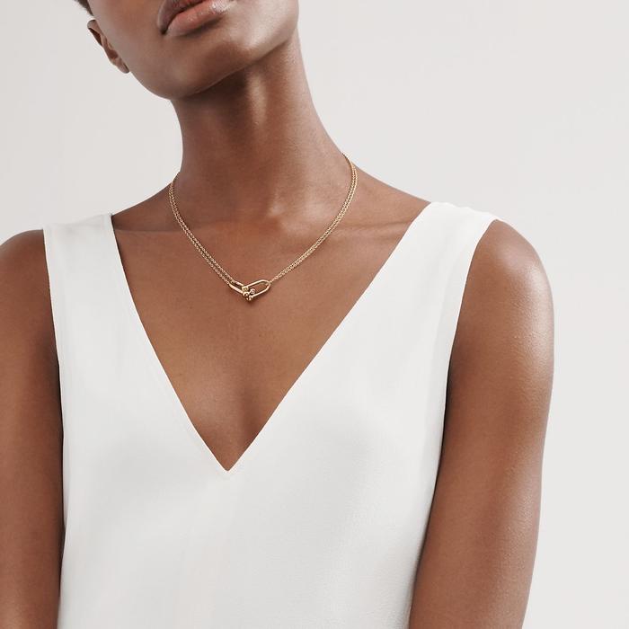 Hardware Tif Pendant Necklace 18K Rose Gold Diamond Jewelry