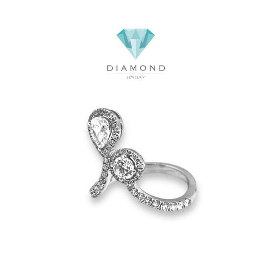 Cincin Berlian duo round oval- cincin beelian oval bulat-Diamond Jewelry