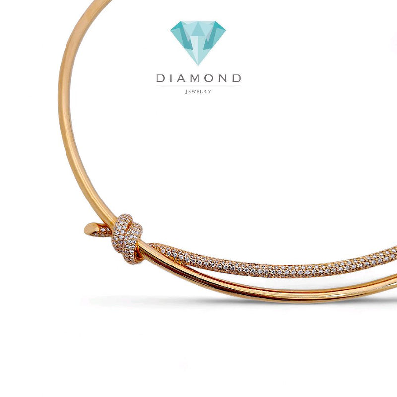 Knot Double Row Diamond Necklace 18K / Kalung Berlian Knot Double Row 18K / Diamond Jewelry 415KBD100000RY-HT