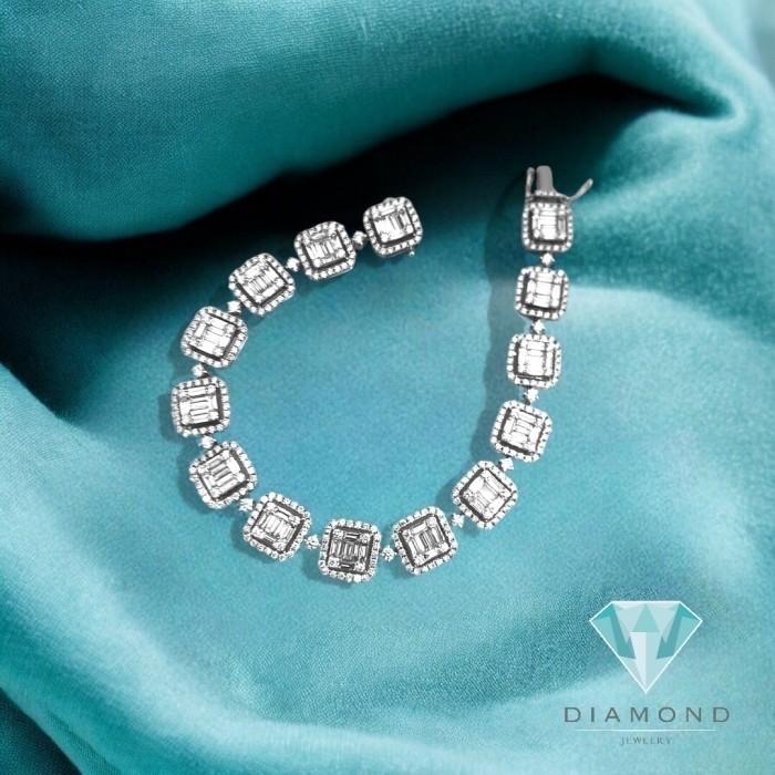 Gelang berlian baguette 18K Diamond Jewelry