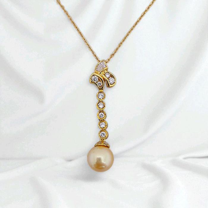 Liontin Yellow Pearl Diamond 18K / Diamond Jewelry 14LMGT380WP