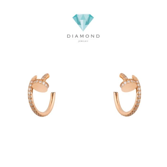 Pave diamond just earring paku anting diamond 18k -Diamond jewelry