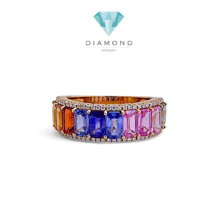 Rainbow Diamond Ring 18K / Cincin Berlian Pelangi 18K / Diamond Jewelry 100BC88000AB-HT