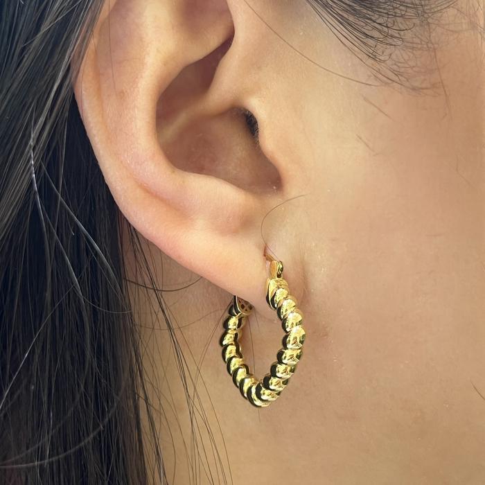 Twist Earrings Gold Hoop/ Anting Emas Twist 750K-377AMS5000LS-HT