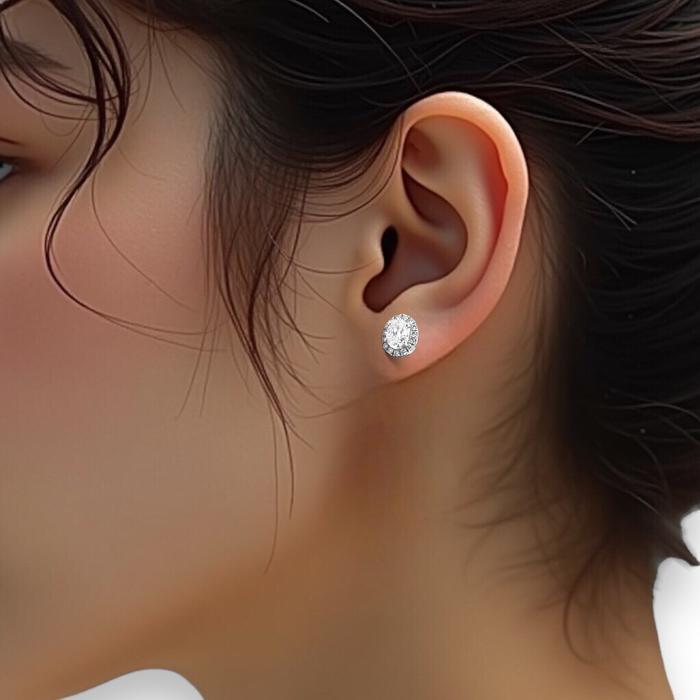 Anting berlian oval 18K Diamond Jewelry