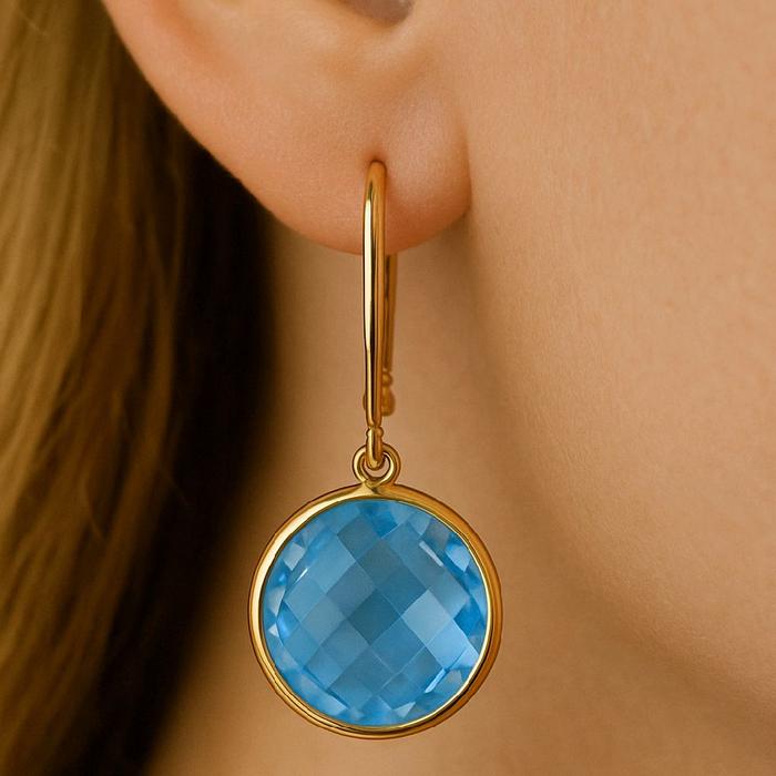 Aquamarine Earring 14K / Anting Aquamarine 14K / Diamond Jewelry 56BA240LS-HT