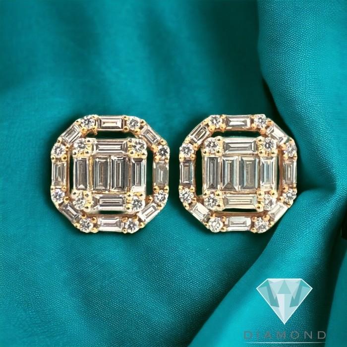 Diamond Baguette Earrings-Anting Berlian Baguette-Diamond Jewelry