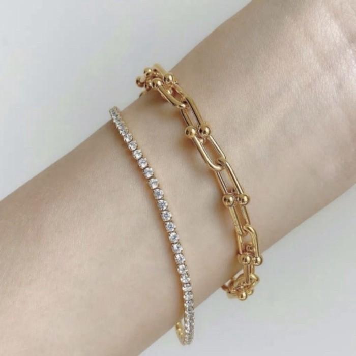 Paper clip bravelet rose gold 18 Krt Diamond Jewelry