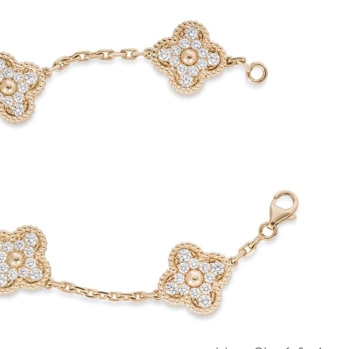 Sweet alhambra diamond 6 clover bracelet 18k-Diamond Jewelry MAG