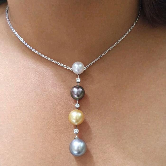 Liontin Multi Color Pearl Diamond 18K / Diamond Jewelry 12LMGT2635WP HT