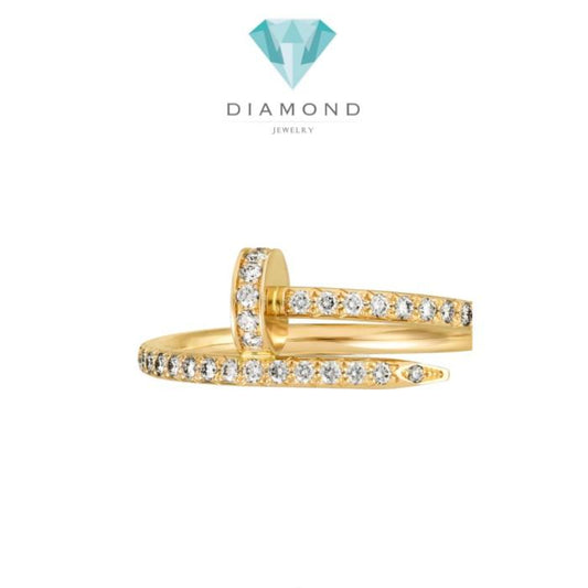 Juste Full Diamond 18K Rose Gold ring/cincin paku berlian-Diamond Jewelry